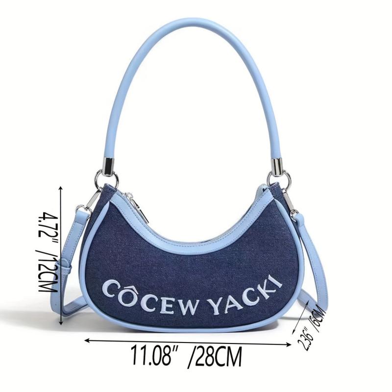 Colorblock Crescent Shoulder Bag