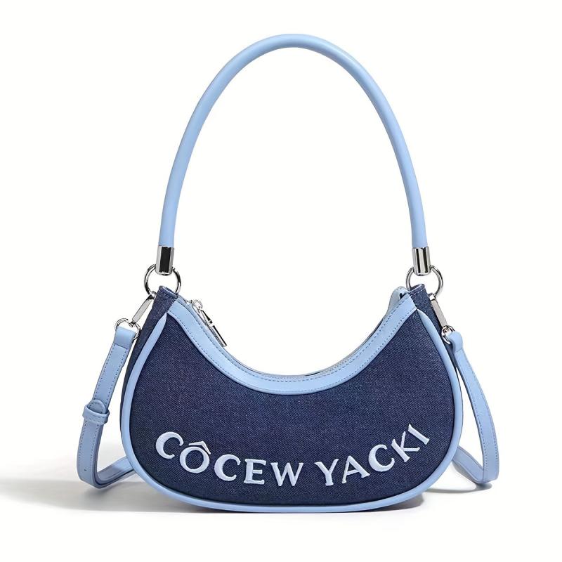 Colorblock Crescent Shoulder Bag