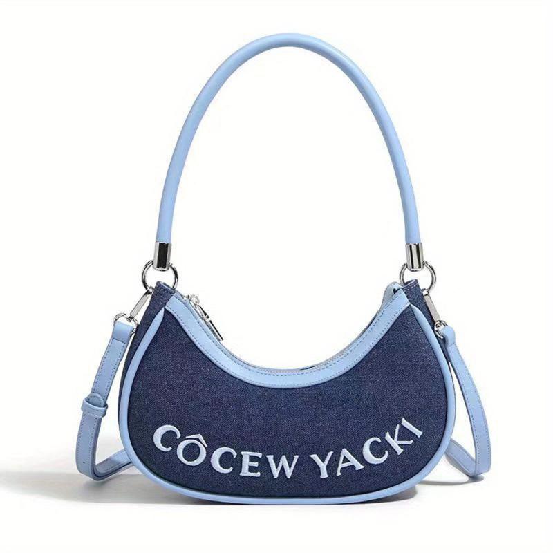 Colorblock Crescent Shoulder Bag