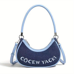 Colorblock Crescent Shoulder Bag