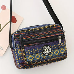 Ethnic Style Nylon Crossbody Bag Retro Layer Shoulder Phone Bag