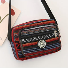 Ethnic Style Nylon Crossbody Bag Retro Layer Shoulder Phone Bag