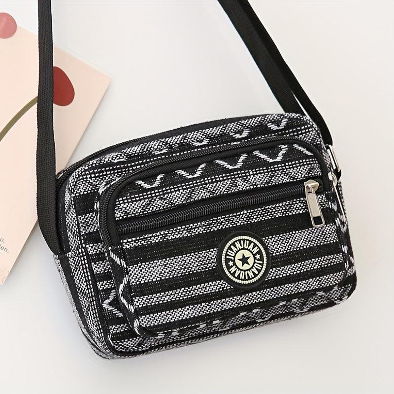 Ethnic Style Nylon Crossbody Bag Retro Layer Shoulder Phone Bag