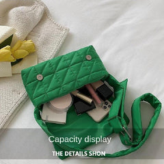 Quilted Crossbody Bag Vegan Shoulder Bag Women's Casual Handbag & Purse