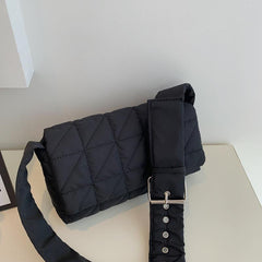 Quilted Crossbody Bag Vegan Shoulder Bag Women's Casual Handbag & Purse