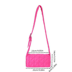 Quilted Crossbody Bag Vegan Shoulder Bag Women's Casual Handbag & Purse
