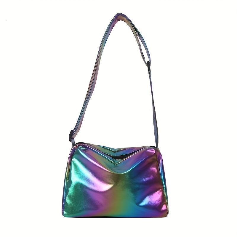 Rainbow Laser Crossbody Bag Colorful Shoulder Bag Metallic Holographic