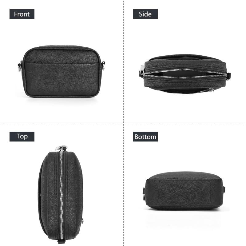 Solid Square Crossbody Bag with Striped Strap Women's Handbag