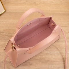 Top Handle Satchel Crossbody Bag PU Leather Solid Handbag Purse