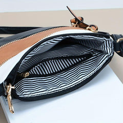PU Leather Square Crossbody Bag Textured Shoulder Bag
