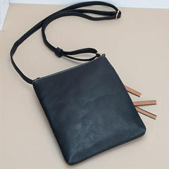 PU Leather Square Crossbody Bag Textured Shoulder Bag