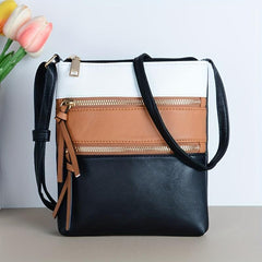 PU Leather Square Crossbody Bag Textured Shoulder Bag