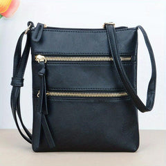 PU Leather Square Crossbody Bag Textured Shoulder Bag