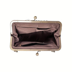 Vintage Top Handle Crossbody Bag Retro Kiss Lock Satchel Bag