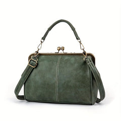 Vintage Top Handle Crossbody Bag Retro Kiss Lock Satchel Bag