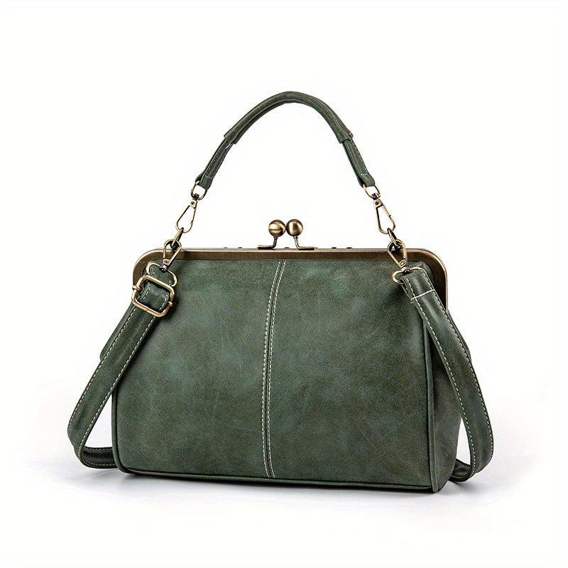 Vintage Top Handle Crossbody Bag Retro Kiss Lock Satchel Bag