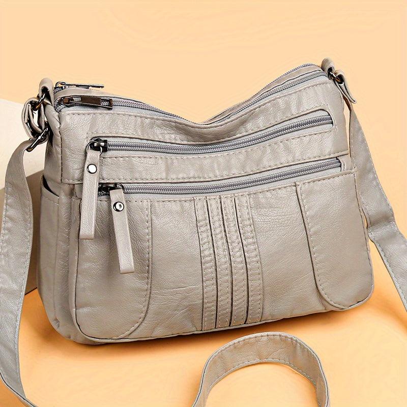 Women's Faux Leather Crossbody Bag with Shoulder Strap