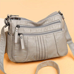 Women's Faux Leather Crossbody Bag with Shoulder Strap