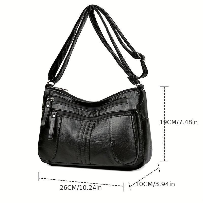 Women's Faux Leather Crossbody Bag with Shoulder Strap