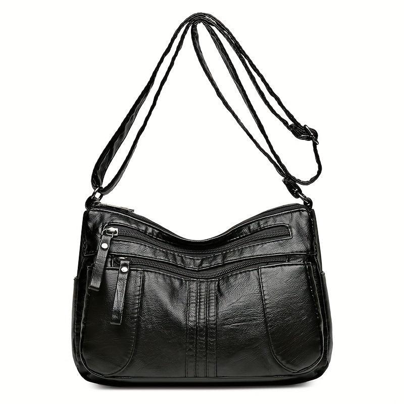 Women's Faux Leather Crossbody Bag with Shoulder Strap