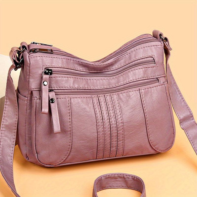 Women's Faux Leather Crossbody Bag with Shoulder Strap