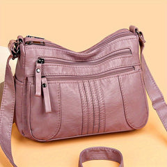 Women's Faux Leather Crossbody Bag with Shoulder Strap