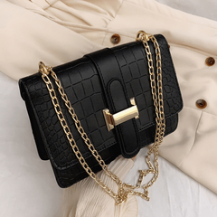 Stone Embossed Crossbody Bag Chain Shoulder Bag Women's