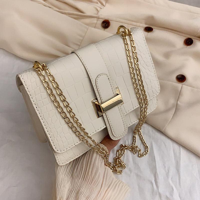 Stone Embossed Crossbody Bag Chain Shoulder Bag Women's