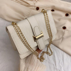 Stone Embossed Crossbody Bag Chain Shoulder Bag Women's