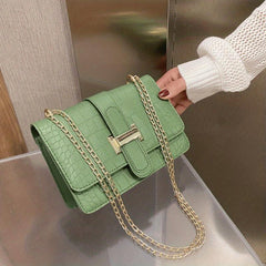 Stone Embossed Crossbody Bag Chain Shoulder Bag Women's