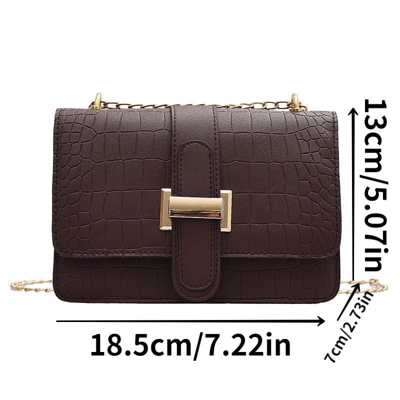 Stone Embossed Crossbody Bag Chain Shoulder Bag Women's