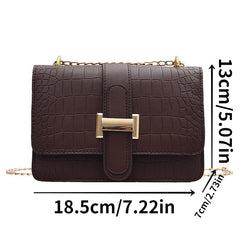 Stone Embossed Crossbody Bag Chain Shoulder Bag Women's