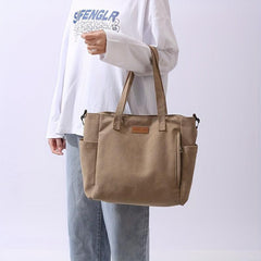 Vintage Canvas Tote Bag Large Capacity Crossbody Bag