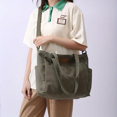 Vintage Canvas Tote Bag Large Capacity Crossbody Bag