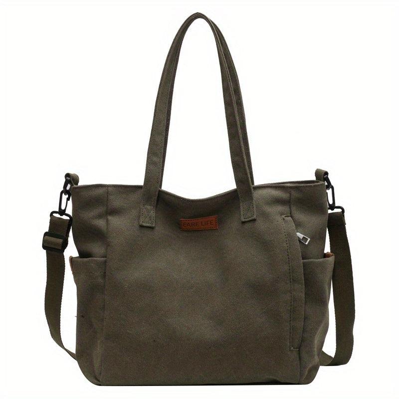 Vintage Canvas Tote Bag Large Capacity Crossbody Bag
