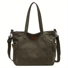Vintage Canvas Tote Bag Large Capacity Crossbody Bag