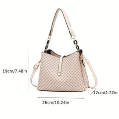 Geometric Pattern Crossbody Bag Women's Shoulder Bag Buckle Decor
