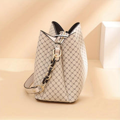 Geometric Pattern Crossbody Bag Women's Shoulder Bag Buckle Decor