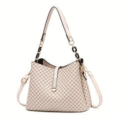 Geometric Pattern Crossbody Bag Women's Shoulder Bag Buckle Decor