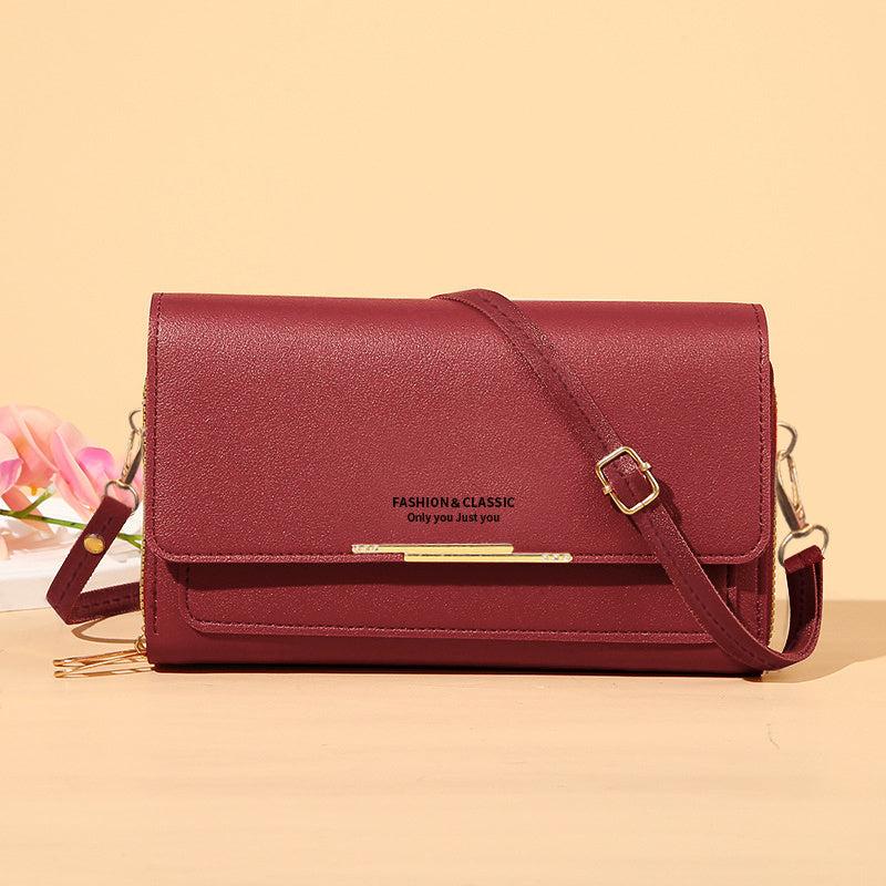 Minimalist Solid Shoulder Bag Crossbody with Strap