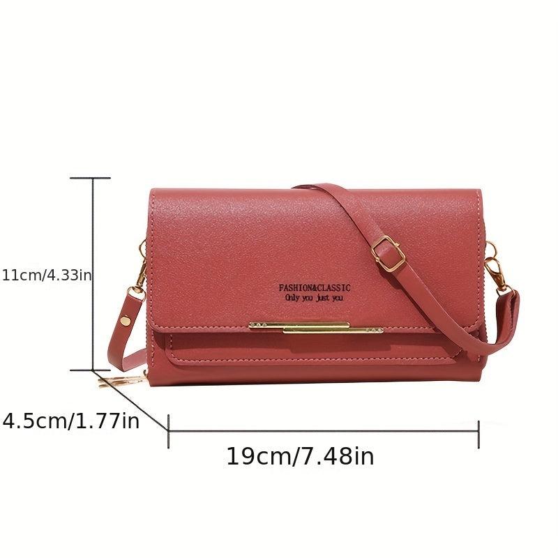 Minimalist Solid Shoulder Bag Crossbody with Strap