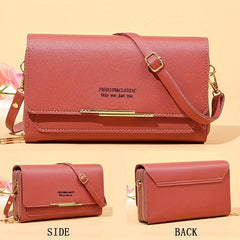 Minimalist Solid Shoulder Bag Crossbody with Strap