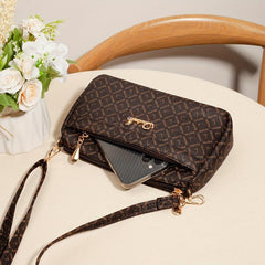 Vintage Letter Print Crossbody Bag for Women