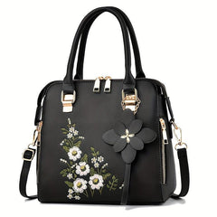 Women's Flower Embroidered Tote Bag Shoulder Bag