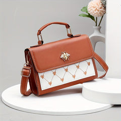 Heart Embroidery Crossbody Bag Small Flap Square Purse Handbag