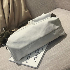 Canvas Handbag Casual Solid Shoulder Bag For School