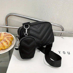 Quilted Crossbody Bag Solid Shoulder Bag With Coin Purse