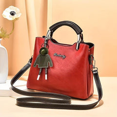 Vintage Style Zipper Crossbody Bag PU Leather Casual Shoulder Bag