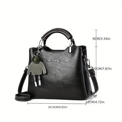 Vintage Style Zipper Crossbody Bag PU Leather Casual Shoulder Bag