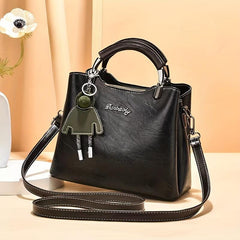 Vintage Style Zipper Crossbody Bag PU Leather Casual Shoulder Bag